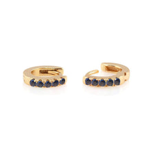 Kris Nations Crystal Huggie Hoops Sapphire Gold E759-G-SAP