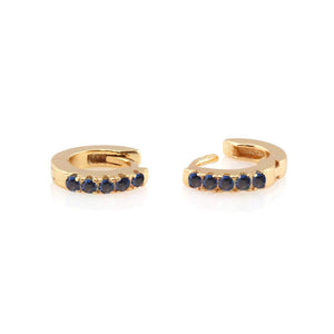 Kris Nations Crystal Huggie Hoops Sapphire Gold E759-G-SAP
