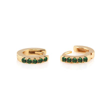 Kris Nations Crystal Huggie Hoops Emerald Gold E759-G-EME