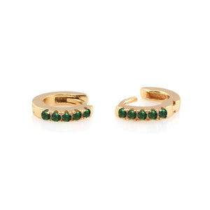 Kris Nations Crystal Huggie Hoops Emerald Gold E759-G-EME