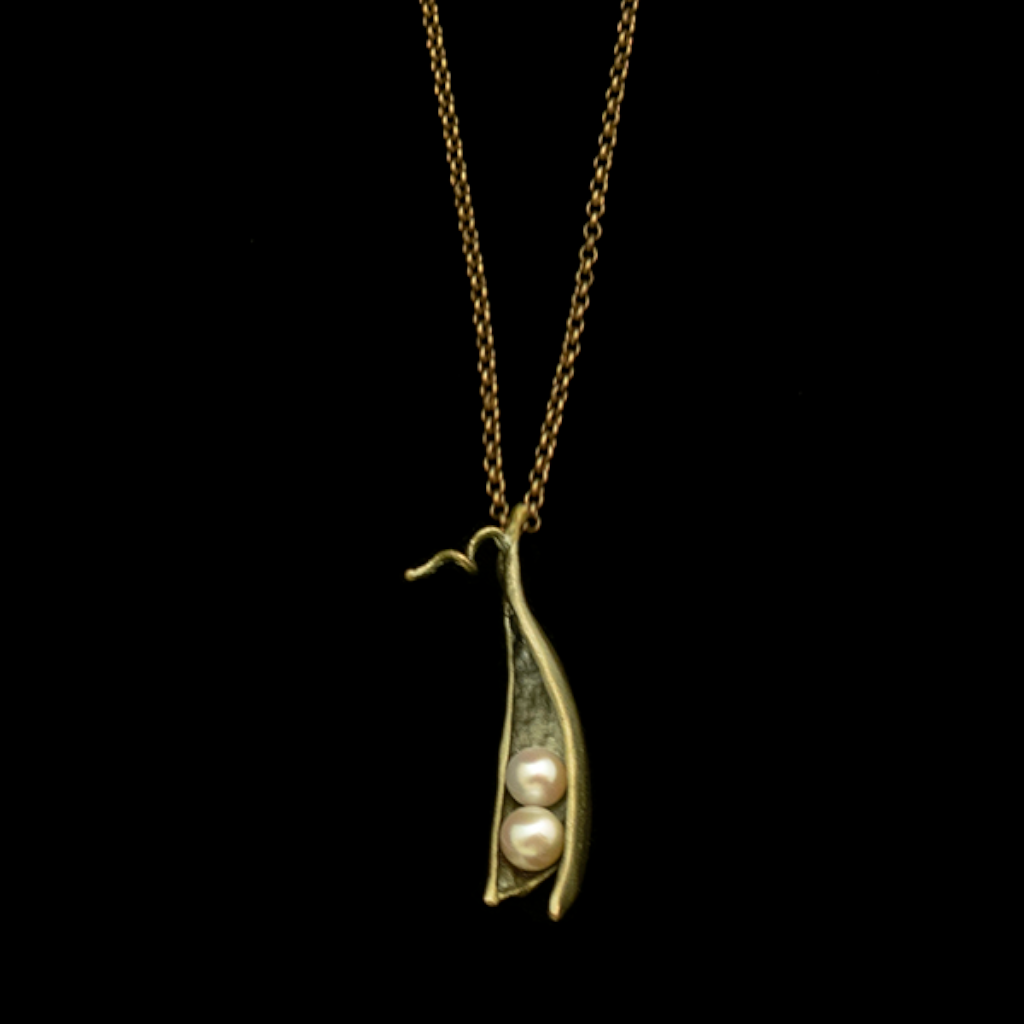 Silver Seasons Pea Pod Two Pearl Necklace 7840BZWP