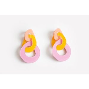 dconstruct Triple Link Earrings Peach Mellow Lilac P-M-LIL-ELNK3
