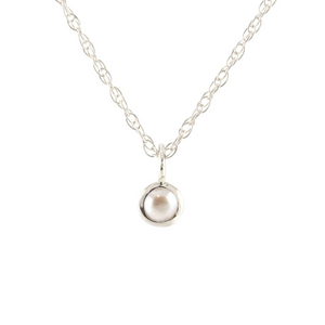Kris Nations Pearl Charm Necklace Silver N778-S-PRL