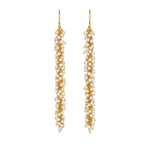 Kate Wood Pearl & Gold Vermeil Catkin Earrings  EUR CA-E01-PVY