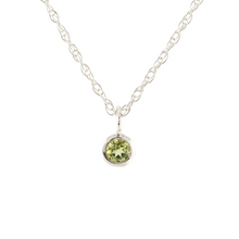 Kris Nations Peridot Charm Necklace Silver N778-S-PER