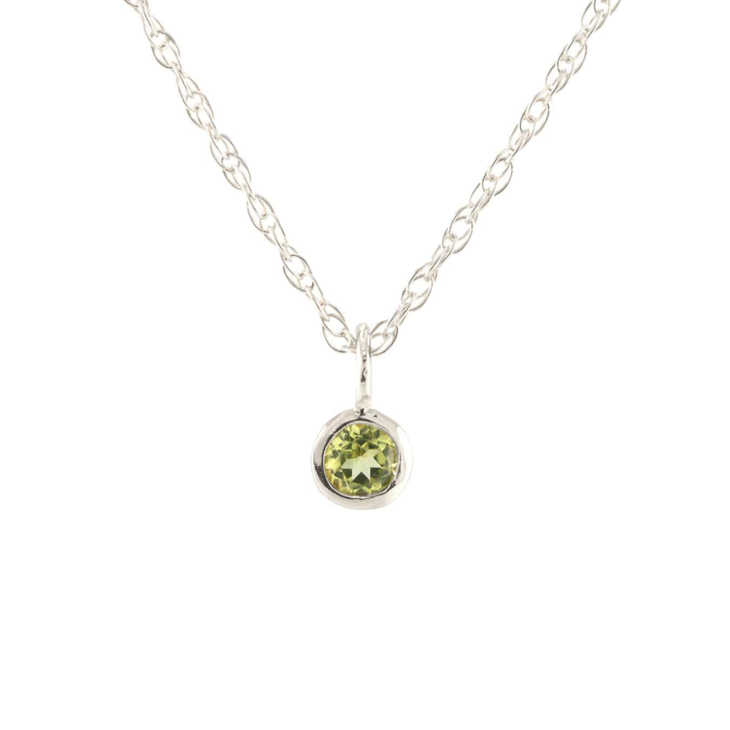 Kris Nations Peridot Charm Necklace Silver N778-S-PER