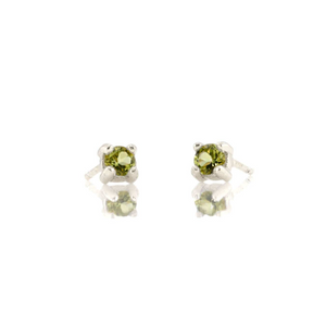 Kris Nations Peridot Prong Set Studs Silver E669-S-PER