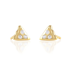 Kris Nations Pizza Crystal Studs Gold E733-G