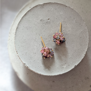 Kate Wood Pompom Pastel Spinel Studs Gold PP-E02-SPVY