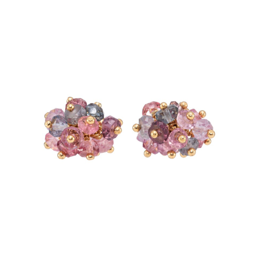 Kate Wood Pompom Pastel Spinel Studs Gold PP-E02-SPVY