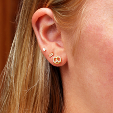 Kris Nations Pretzel Crystal Studs Gold E765-G
