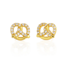 Kris Nations Pretzel Crystal Studs Gold E765-G