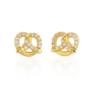 Kris Nations Pretzel Crystal Studs Gold E765-G