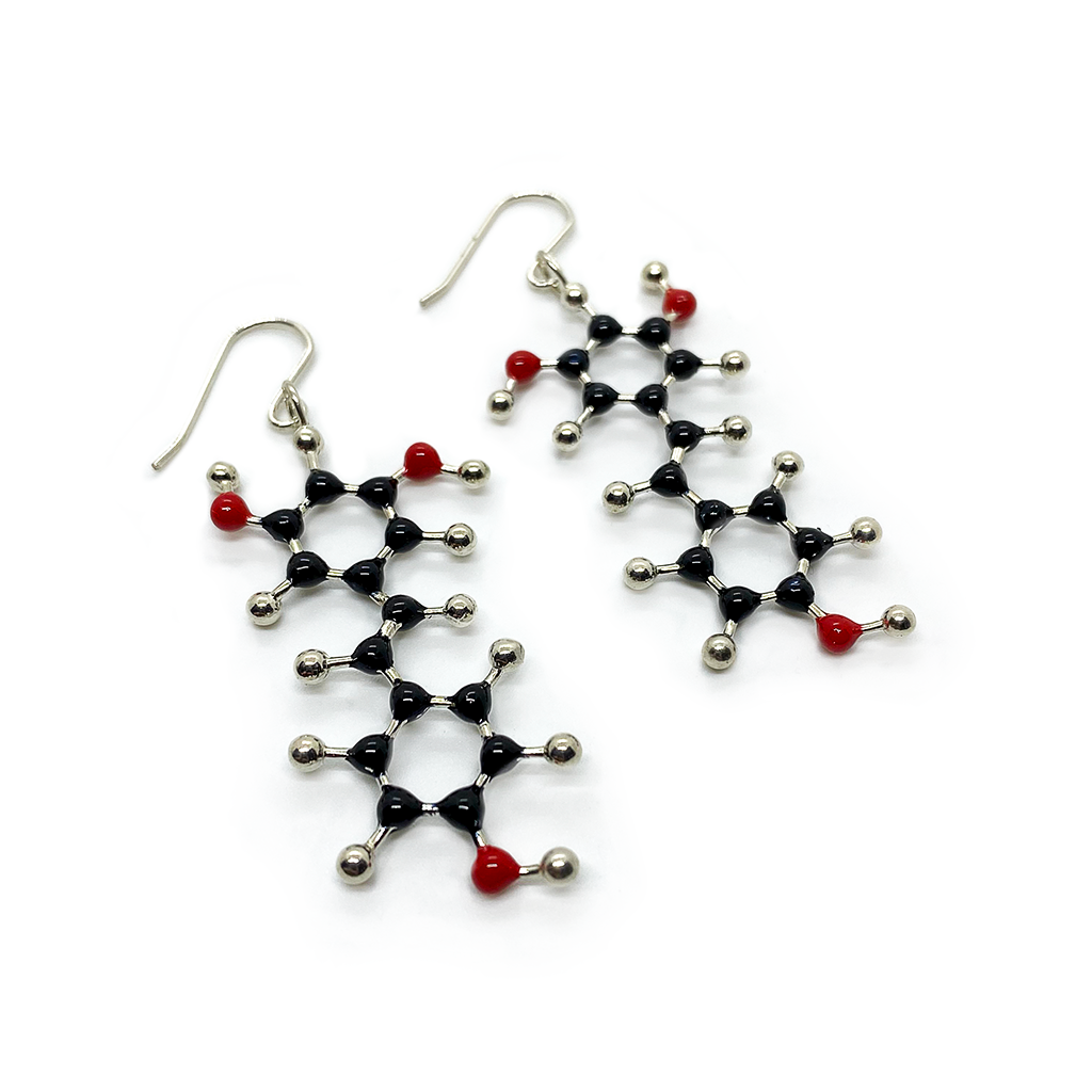 Slashpile Red Wine Molecule Earrings