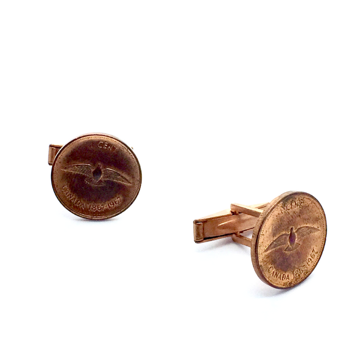 Cuff Stuff Rock Dove Penny Cufflinks CU0RD1