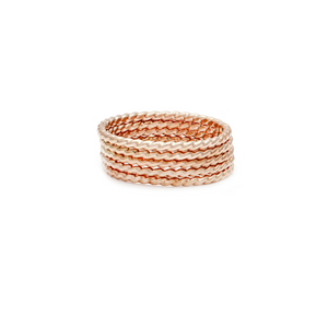 Laughing Sparrow Rope Simple Stacker Ring Rose Gold-filled 205-02