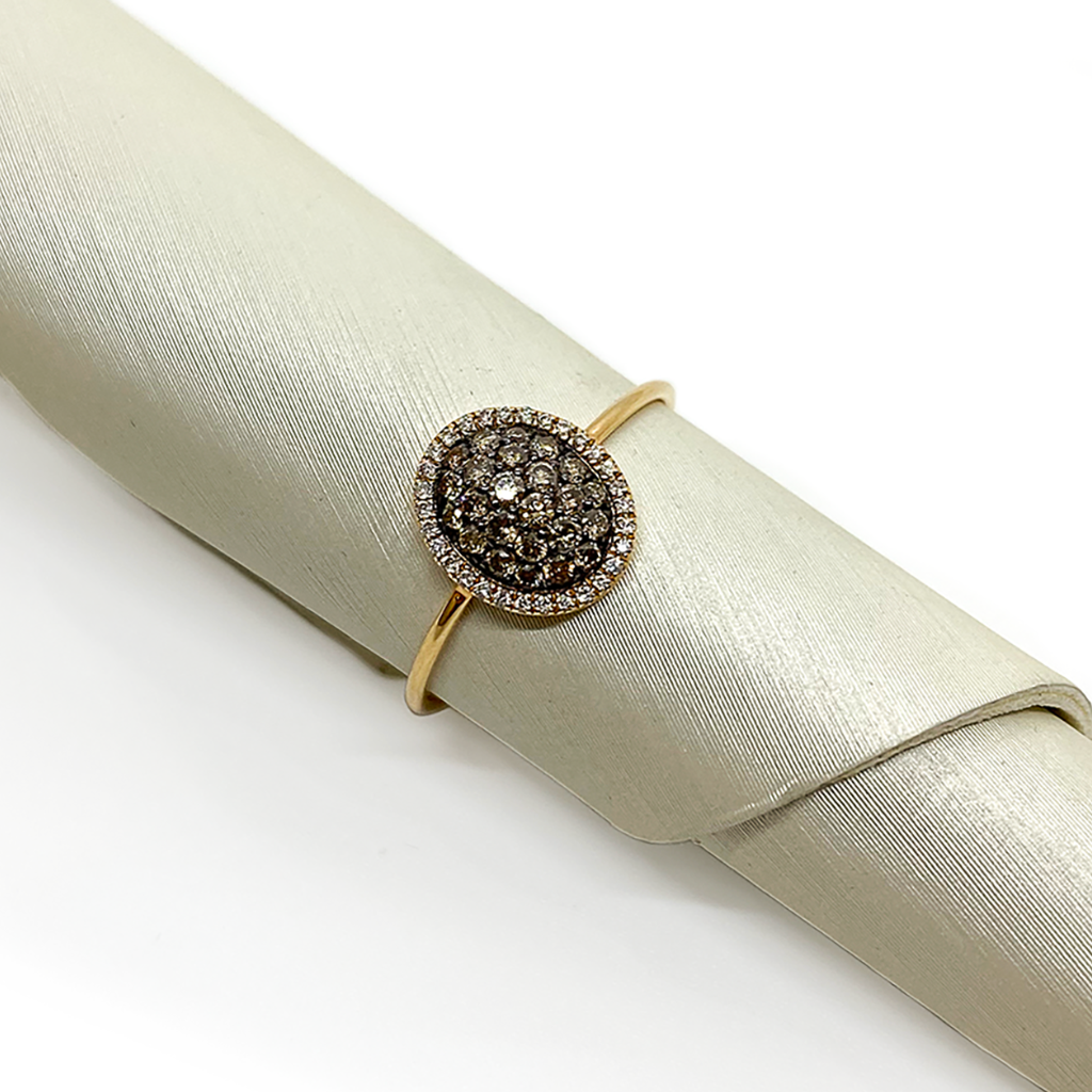 !XAM Oval Champagne Diamond Ring LC-2665