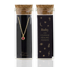 Kris Nations Ruby Charm Necklace Gold N778-G-RUBY