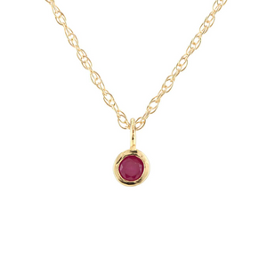 Kris Nations Ruby Charm Necklace Gold N778-G-RUBY