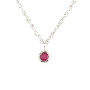 Kris Nations Ruby Charm Necklace Silver N778-S-RUBY