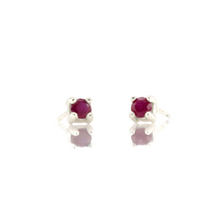 Kris Nations Ruby Prong Set Studs Silver E669-S-RUBY