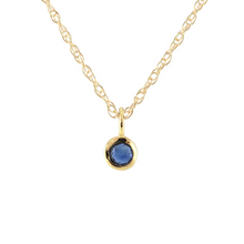 Kris Nations Sapphire Charm Necklace Gold N778-G-SAP