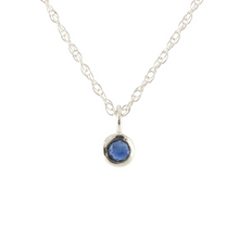 Kris Nations Sapphire Charm Necklace Silver N778-S-SAP