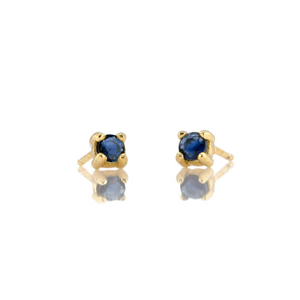Kris Nations Sapphire Prong Set Studs Gold E669-G-SAP