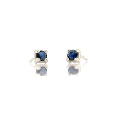 Kris Nations Sapphire Prong Set Studs Silver E669-S-SAP