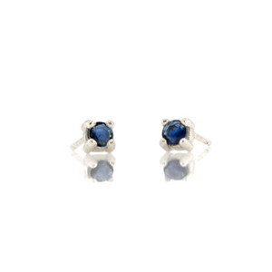 Kris Nations Sapphire Prong Set Studs Silver E669-S-SAP