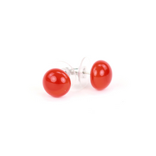 Alicia Niles Simple Glass Studs Cherry Red ER125