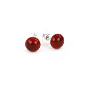 Alicia Niles Simple Glass Studs Deep Red ER125