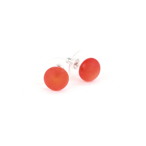 Alicia Niles Simple Glass Studs Frosted Orange ER125