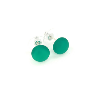 Alicia Niles Simple Glass Studs Frosted Teal ER125