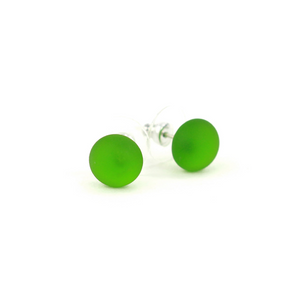 Alicia Niles Simple Glass Studs Spring Green ER125