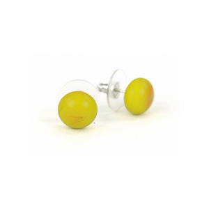 Alicia Niles Simple Glass Studs Yellow Ochre ER125