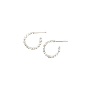 Philippa Roberts Small Beaded Hoops Silver 159-28SE