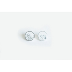 dconstruct Small Concrete Framed Studs White Silver CON-J-AL-E-ST-SM-WS