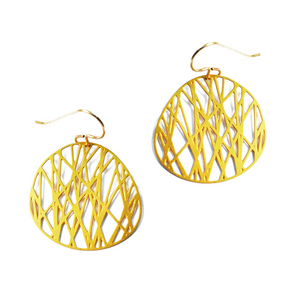 Daphne Olive Small Filament Earrings Gold FG152SE