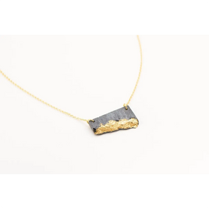 dconstruct Small Offset Concrete Fractured Necklace Grey Gold CON-J-FR-N-OFFS-G-16