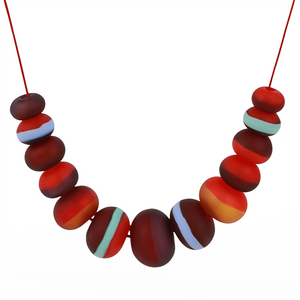 Alicia Niles Soft Stripes Necklace Red & Blue BU051RDBL