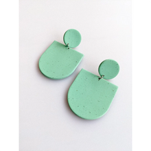 Slow Day Studios Speckled Sage Large Dome Dangle Earrings