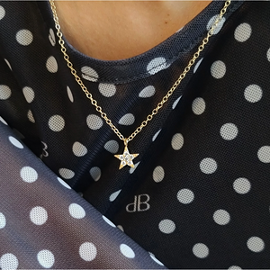 Kris Nations Star Crystal Necklace Gold N921-G-CRYS