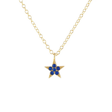 Kris Nations Star Crystal Necklace Sapphire N921-G-SAP