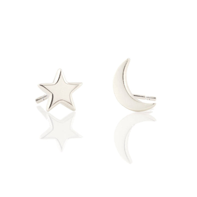 Kris Nations Star & Moon Studs Silver E2-STR-MOON-S
