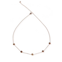 jj+rr Stationed Circle Necklace Rose Gold 8N2RG
