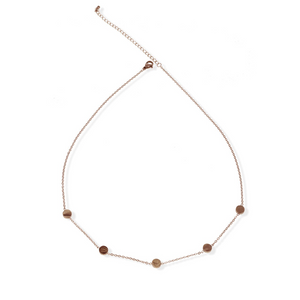 jj+rr Stationed Circle Necklace Rose Gold 8N2RG