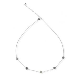jj+rr Stationed Circle Necklace Silver 8N2S