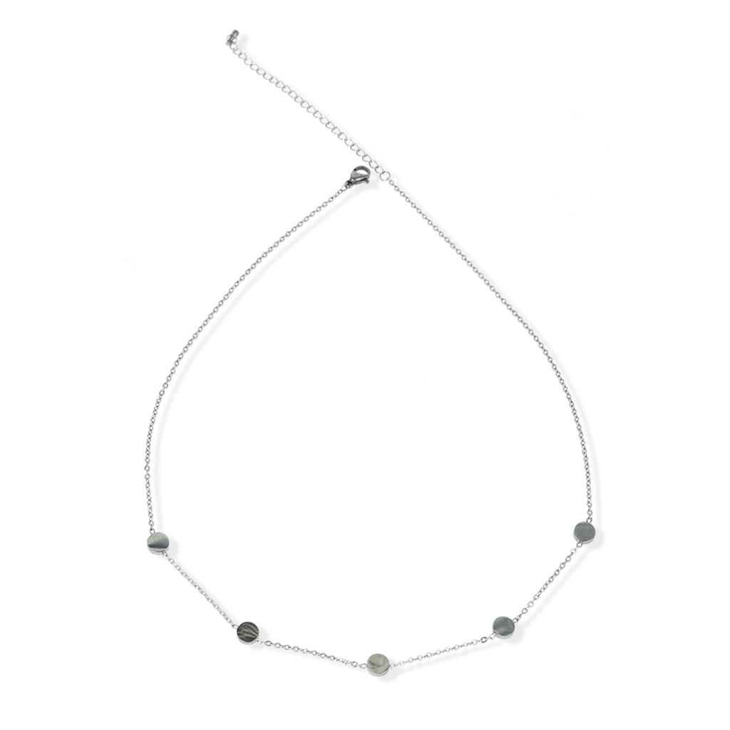 jj+rr Stationed Circle Necklace Silver 8N2S
