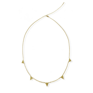 jj+rr Stationed Triangle Necklace Gold 8N1G